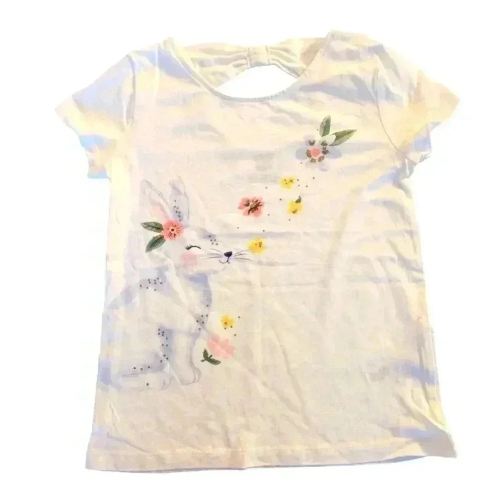 Carter's 2-Piece Bunny Tee & Floral Skort Set Girls Sz 5T